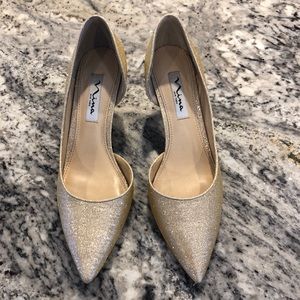 Nina gold glitter kitten heels